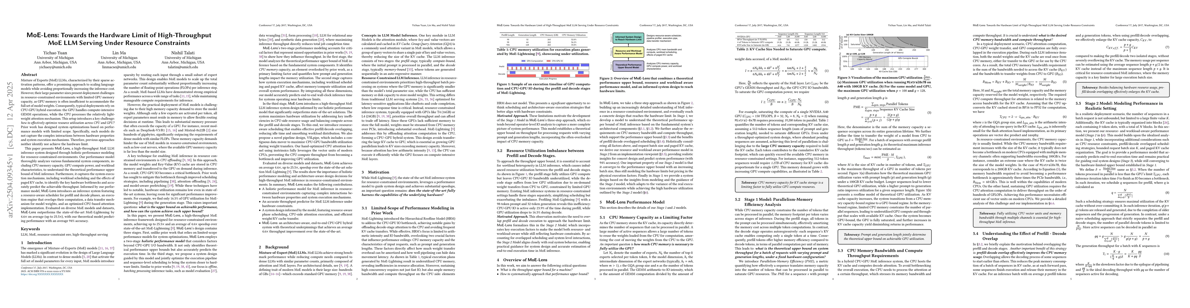 Thumbnail for MoE-Lens: Towards the Hardware Limit of High-Throughput MoE LLM Serving
  Under Resource Constraints