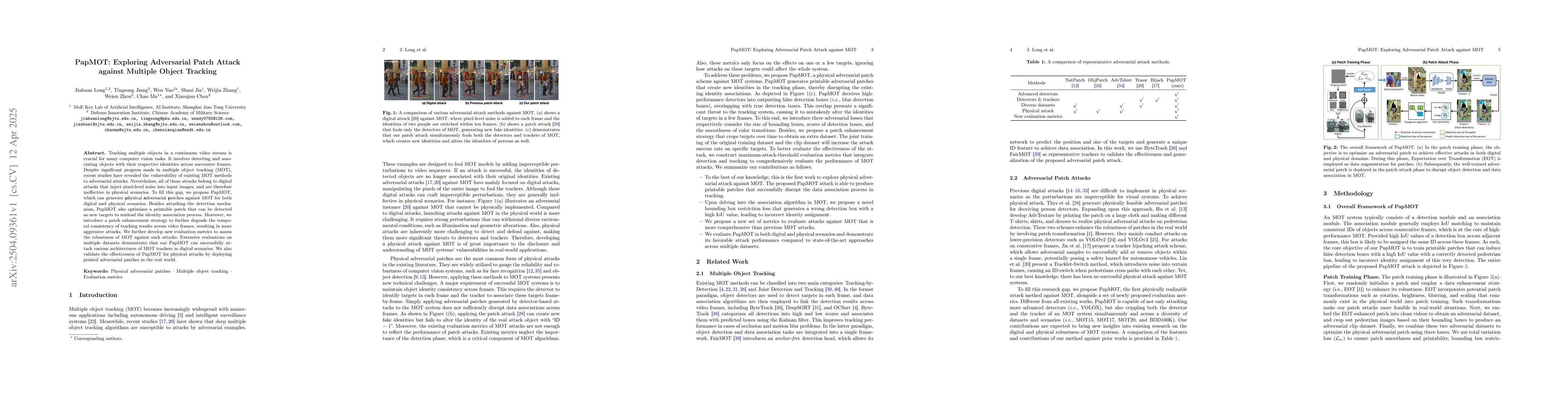 Thumbnail for PapMOT: Exploring Adversarial Patch Attack against Multiple Object
  Tracking