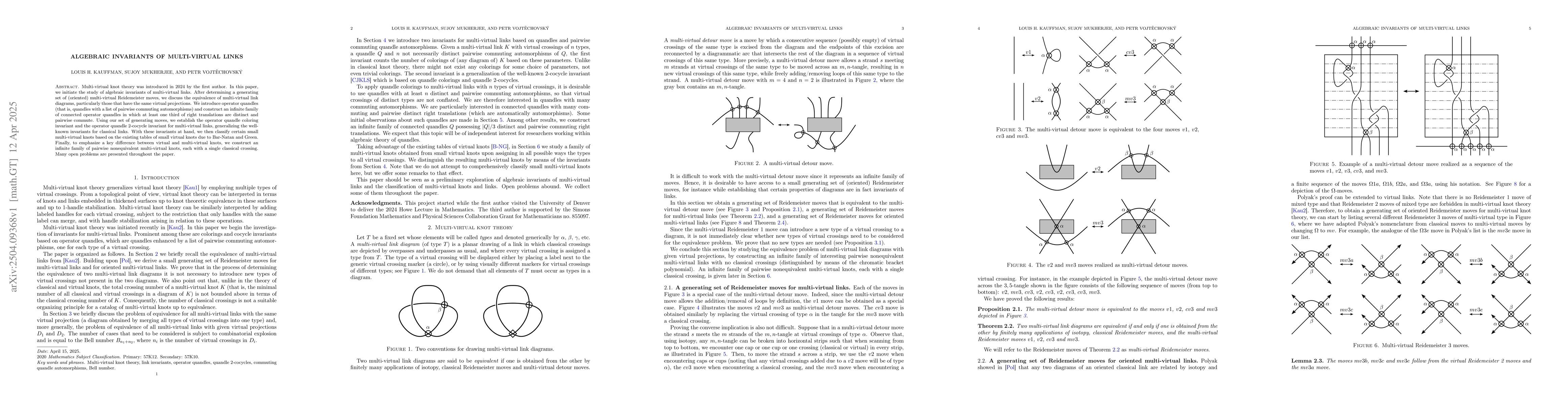 Thumbnail for Algebraic invariants of multi-virtual links
