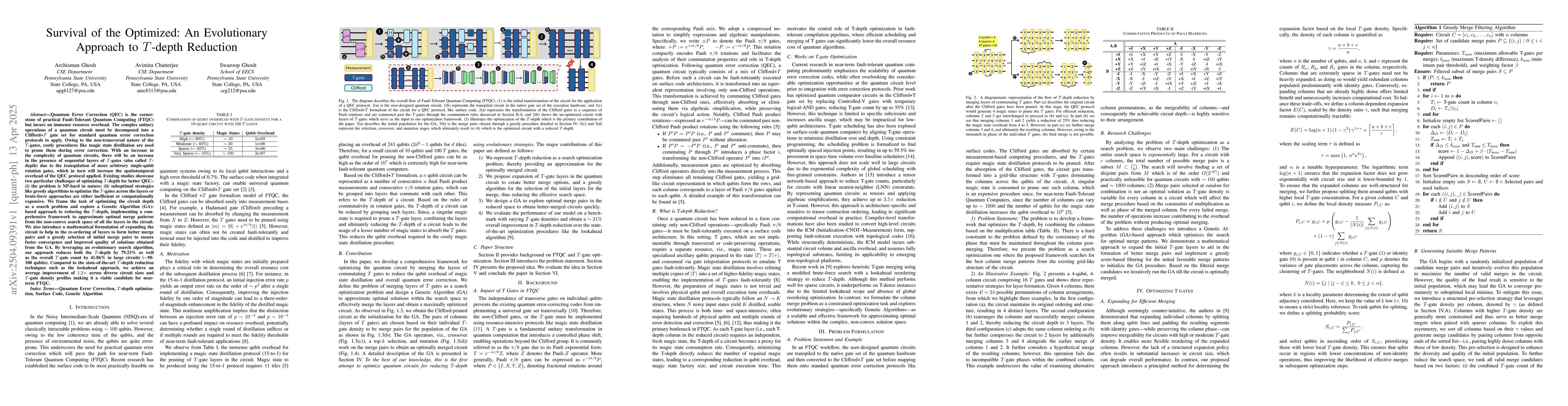 Thumbnail for Survival of the Optimized: An Evolutionary Approach to T-depth Reduction