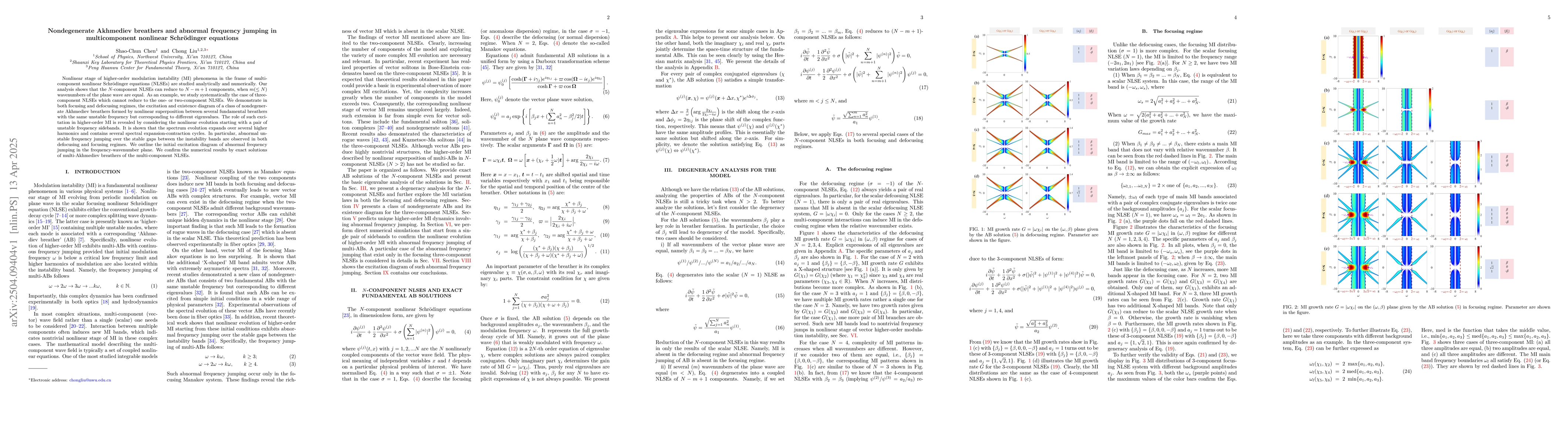 Thumbnail for Nondegenerate Akhmediev breathers and abnormal frequency jumping in
  multicomponent nonlinear Schrödinger equations