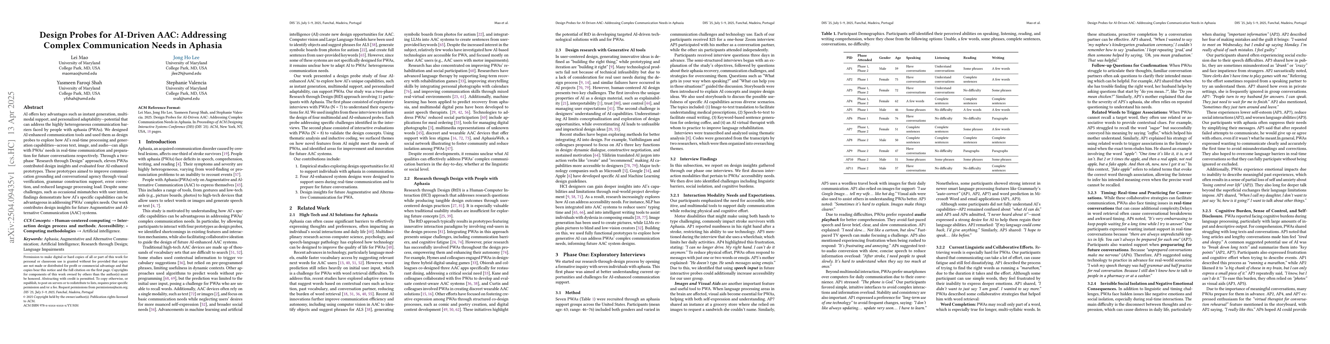 Thumbnail for Design Probes for AI-Driven AAC: Addressing Complex Communication Needs
  in Aphasia