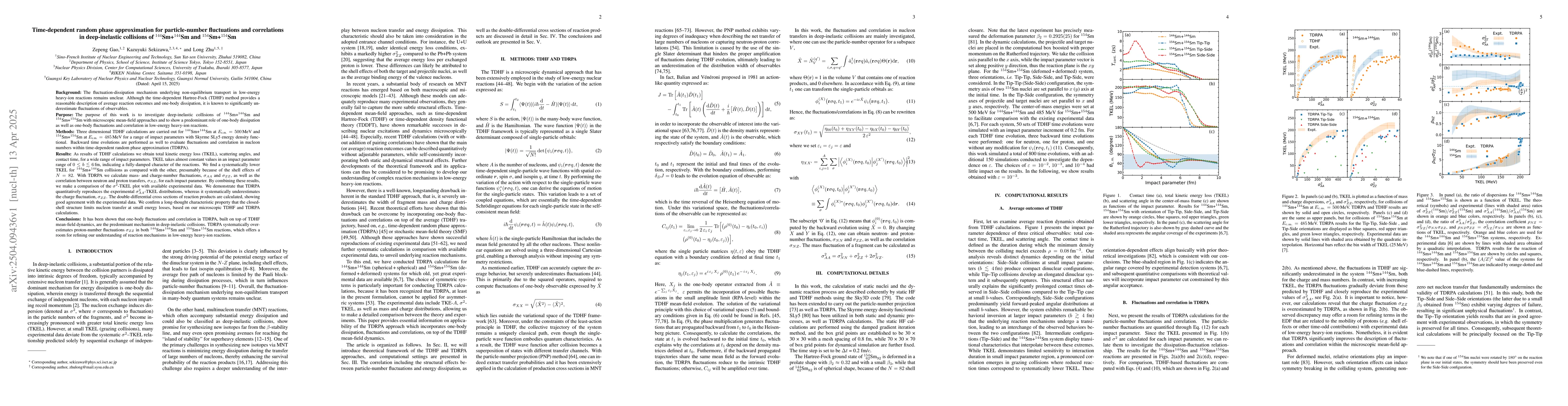Thumbnail for Time-dependent random phase approximation for particle-number
  fluctuations and correlations in deep-inelastic collisions of
  $^{144}$Sm+$^{144}$Sm and $^{154}$Sm+$^{154}$Sm