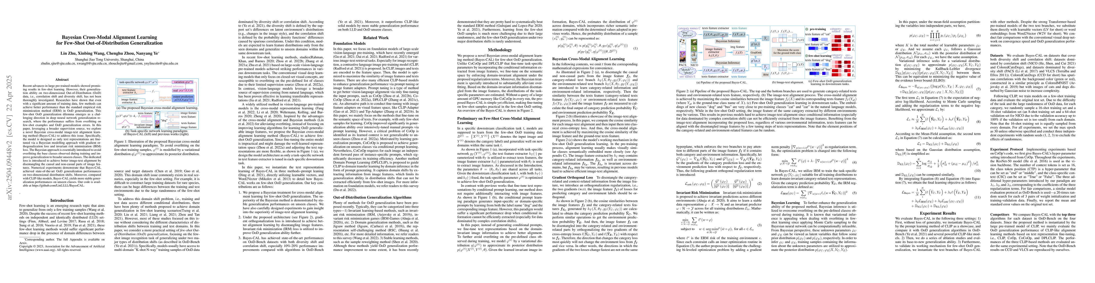 Thumbnail for Bayesian Cross-Modal Alignment Learning for Few-Shot Out-of-Distribution
  Generalization