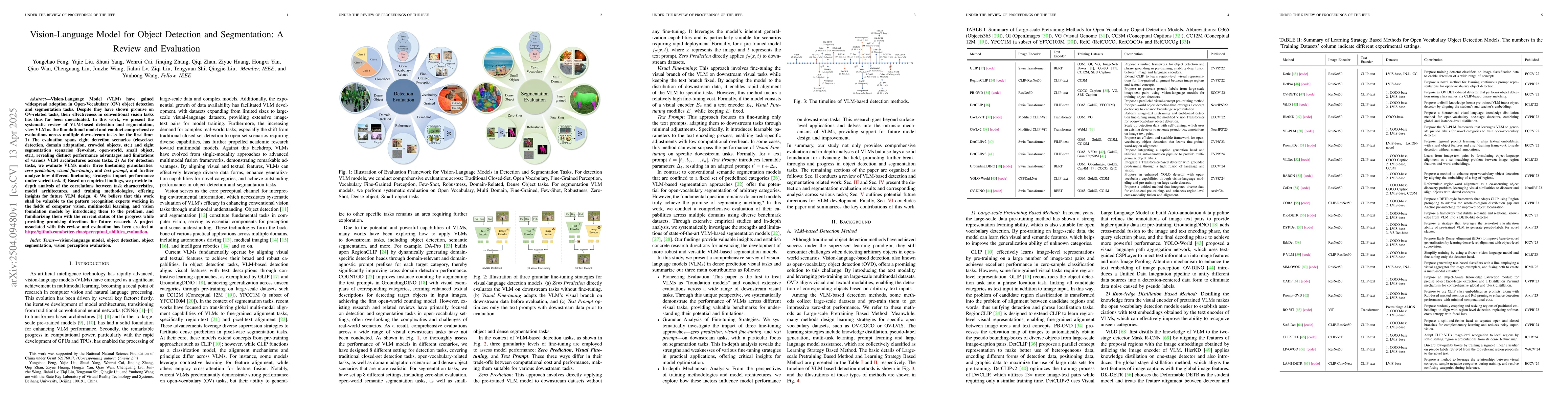 Thumbnail for Vision-Language Model for Object Detection and Segmentation: A Review
  and Evaluation