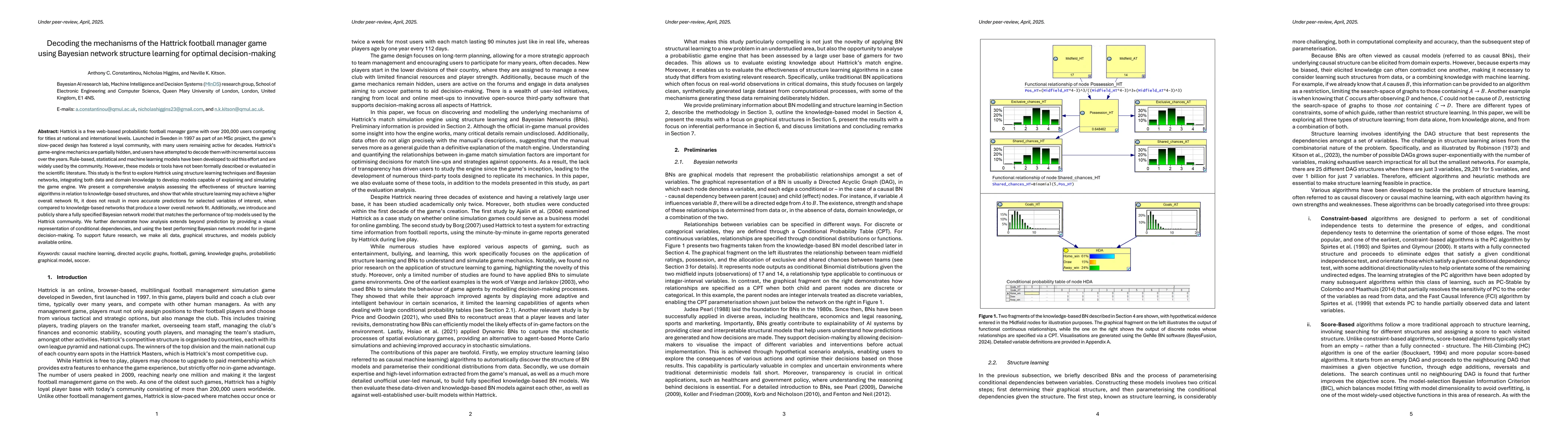 Thumbnail for Decoding the mechanisms of the Hattrick football manager game using
  Bayesian network structure learning for optimal decision-making