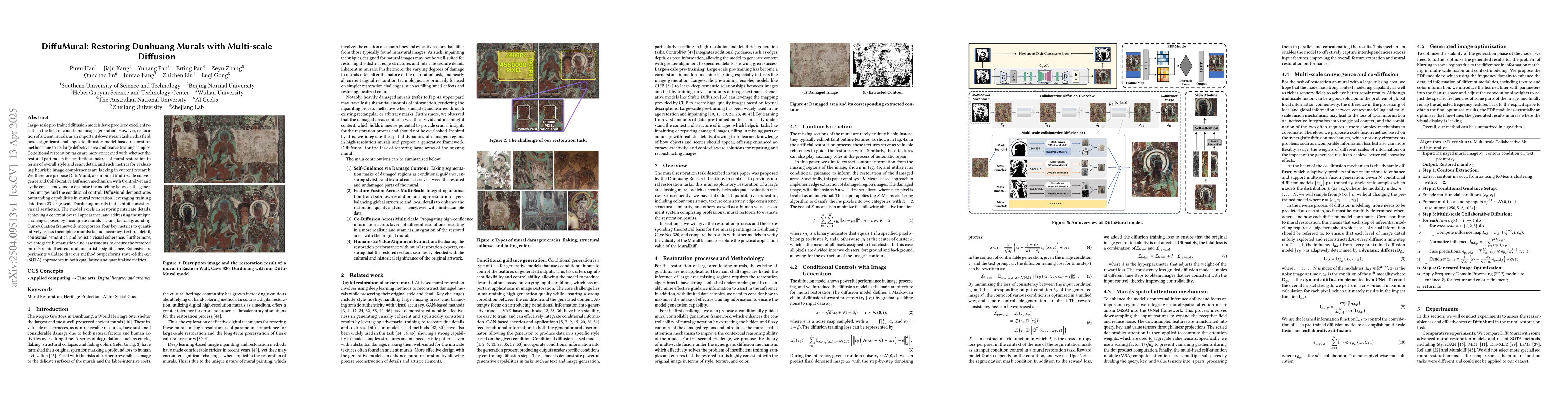 Thumbnail for DiffuMural: Restoring Dunhuang Murals with Multi-scale Diffusion