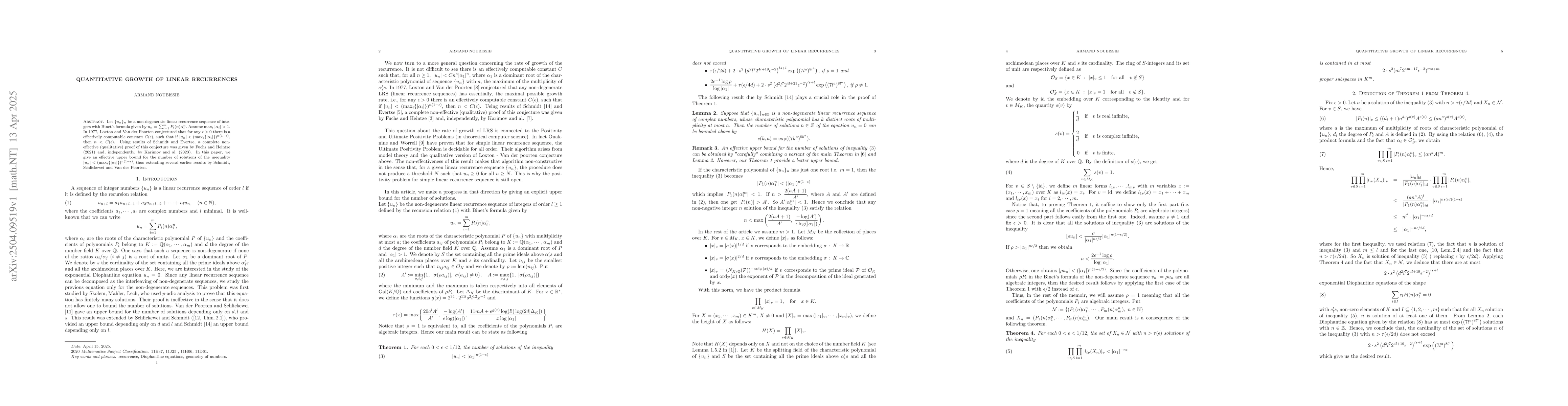 Thumbnail for Quantitative growth of linear recurrences