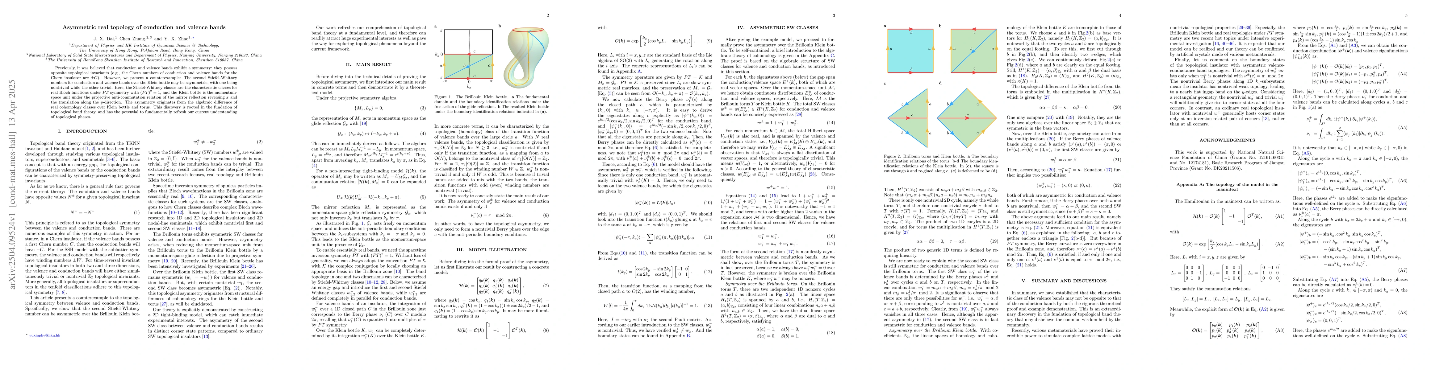 Thumbnail for Asymmetric real topology of conduction and valence bands