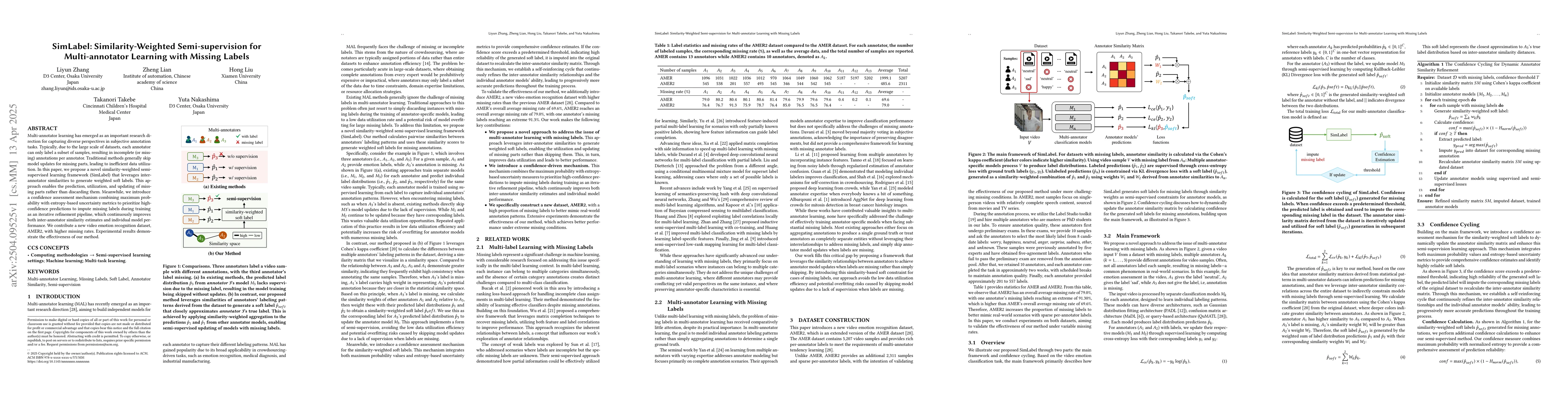 Thumbnail for SimLabel: Similarity-Weighted Semi-supervision for Multi-annotator
  Learning with Missing Labels