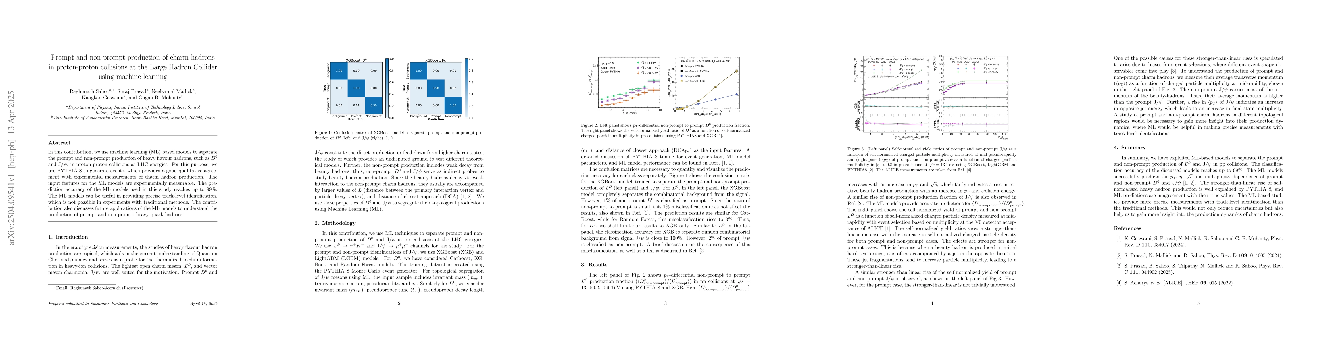 Thumbnail for Prompt and non-prompt production of charm hadrons in proton-proton
  collisions at the Large Hadron Collider using machine learning