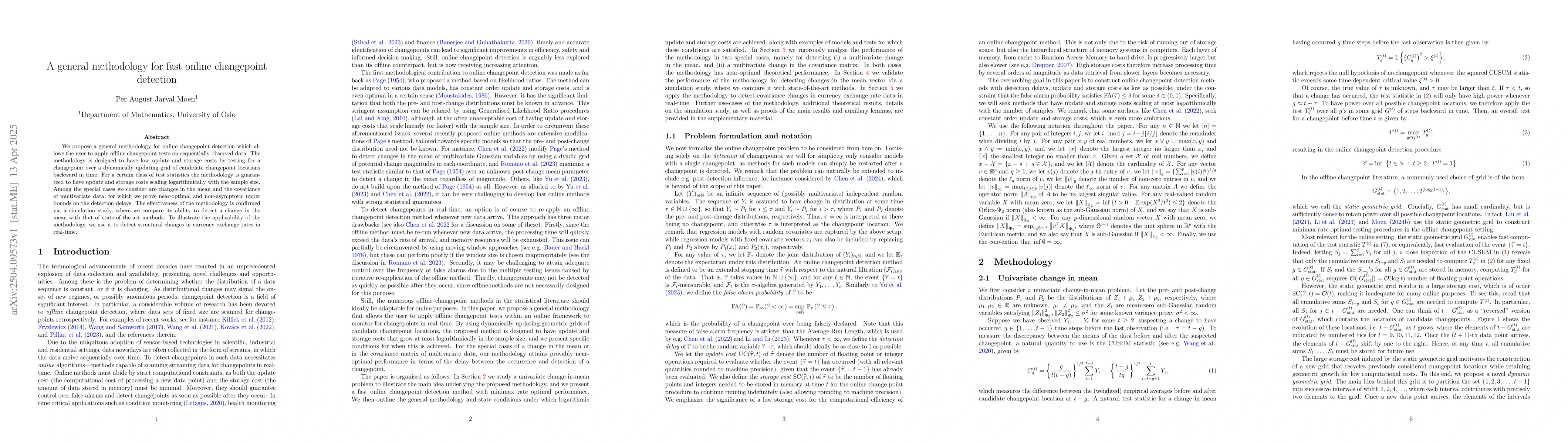 Thumbnail for A general methodology for fast online changepoint detection