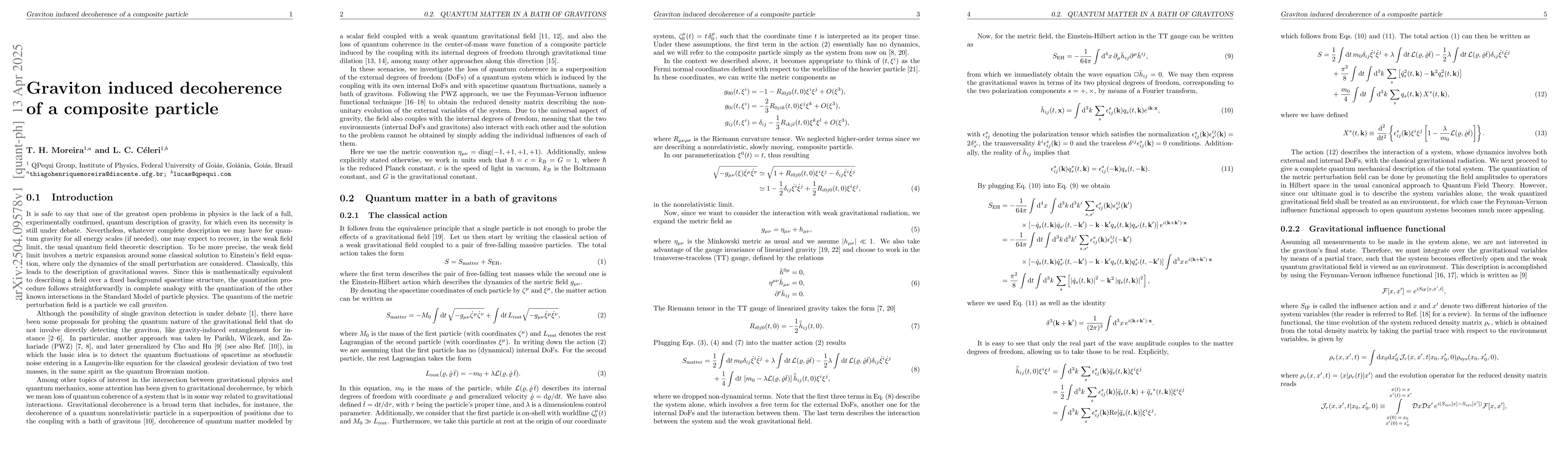 Thumbnail for Graviton induced decoherence of a composite particle