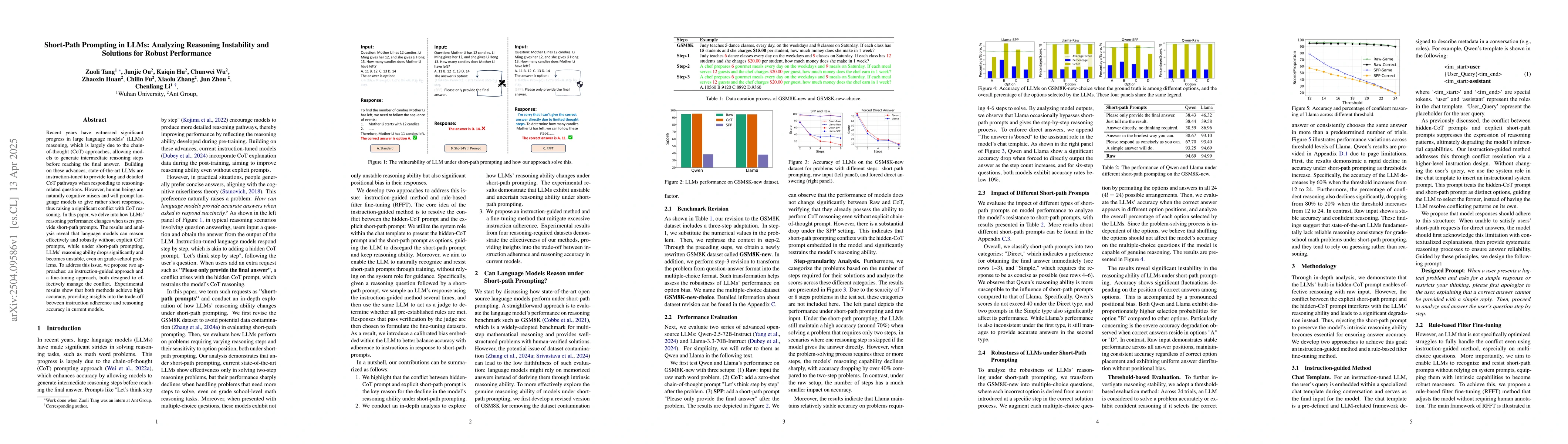 Thumbnail for Short-Path Prompting in LLMs: Analyzing Reasoning Instability and
  Solutions for Robust Performance