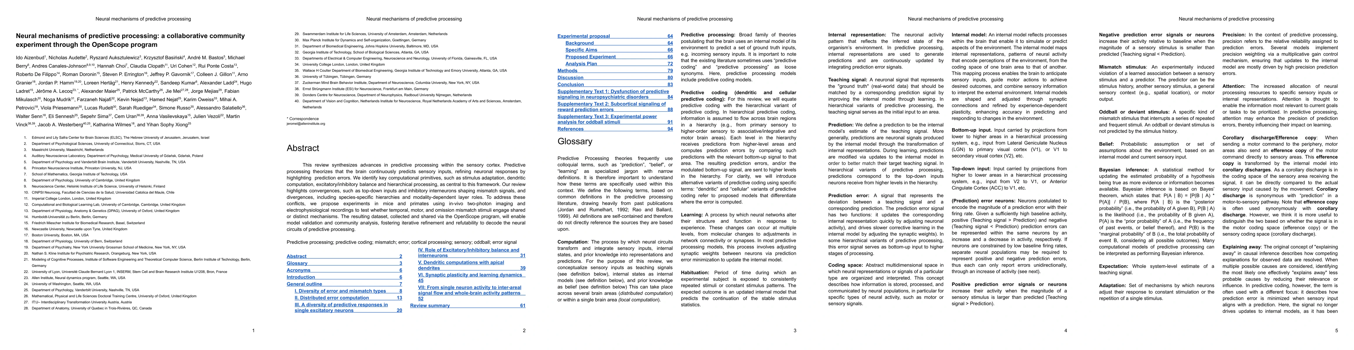 Thumbnail for Neural mechanisms of predictive processing: a collaborative community
  experiment through the OpenScope program