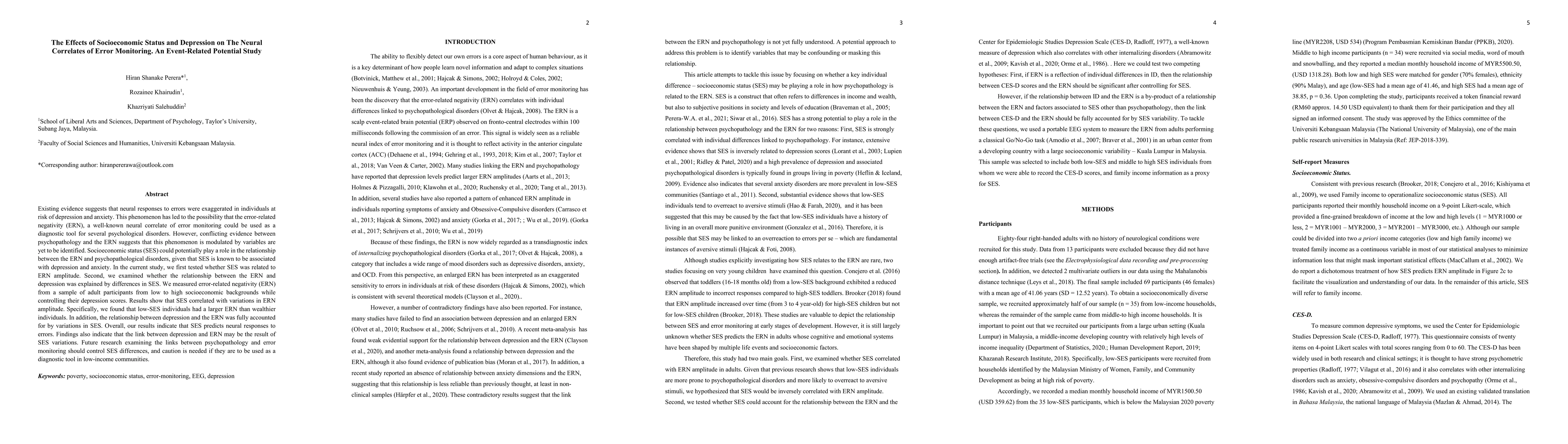 Thumbnail for The Effects of Socioeconomic Status and Depression on The Neural
  Correlates of Error Monitoring. An Event-Related Potential Study