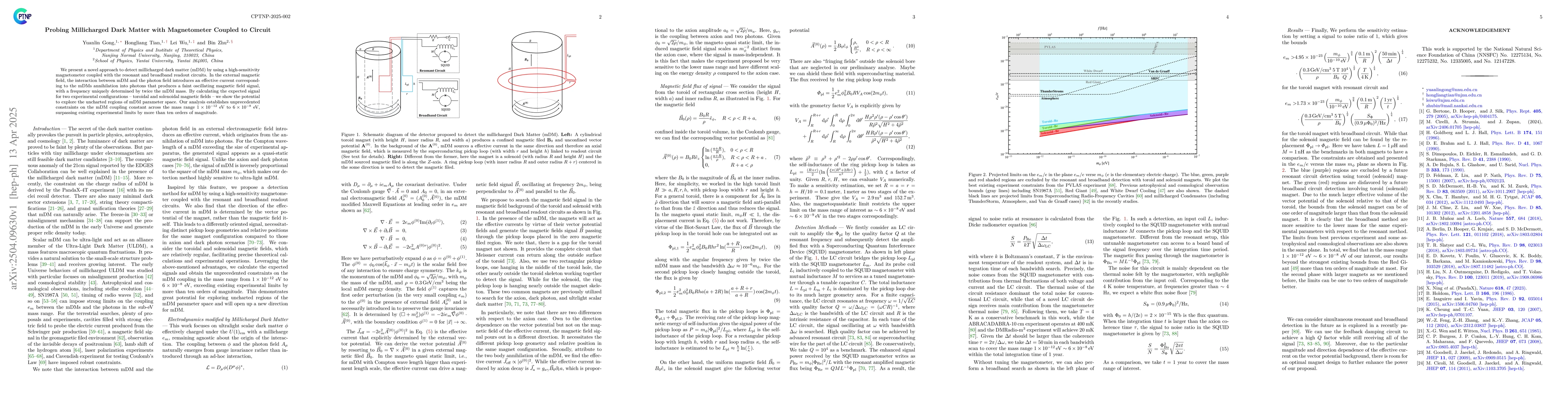 Thumbnail for Probing Millicharged Dark Matter with Magnetometer Coupled to Circuit