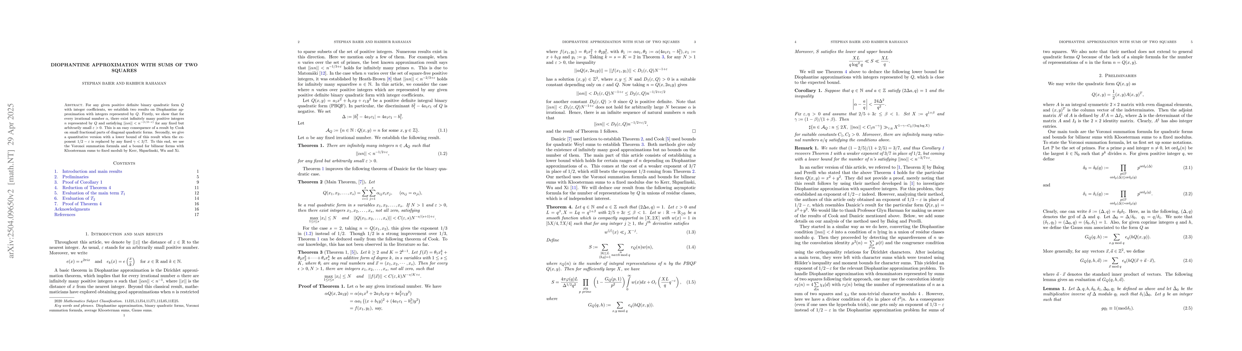 Thumbnail for Diophantine approximation with integers represented by binary quadratic
  forms