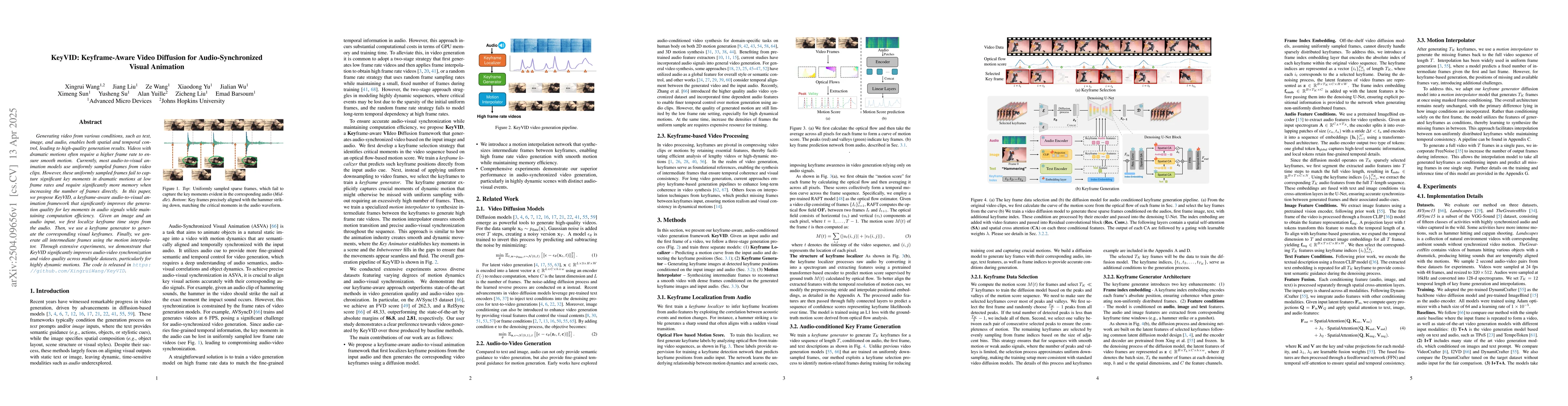 Thumbnail for KeyVID: Keyframe-Aware Video Diffusion for Audio-Synchronized Visual
  Animation