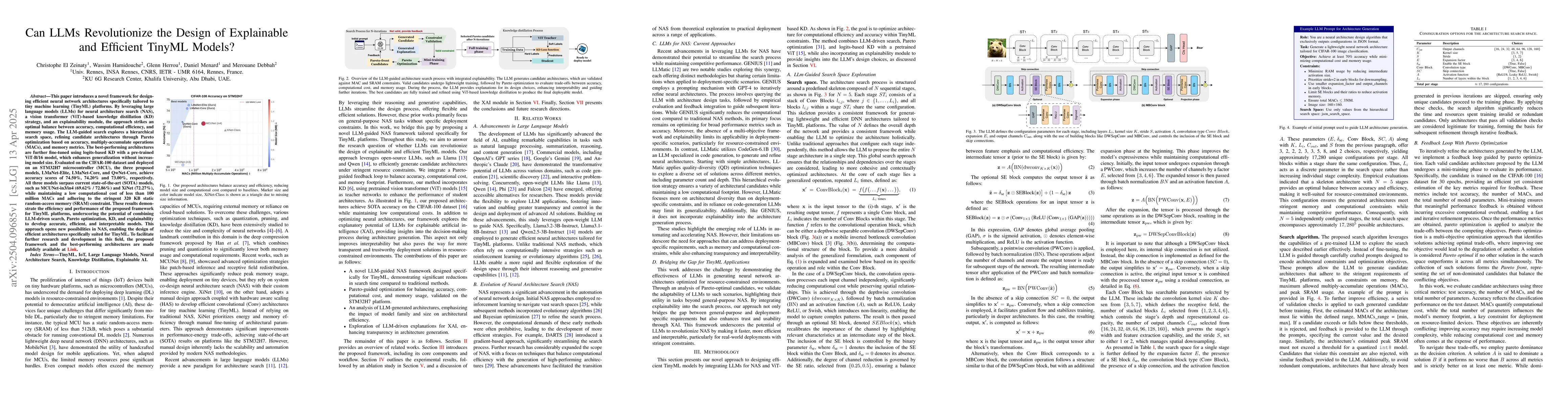 Thumbnail for Can LLMs Revolutionize the Design of Explainable and Efficient TinyML
  Models?