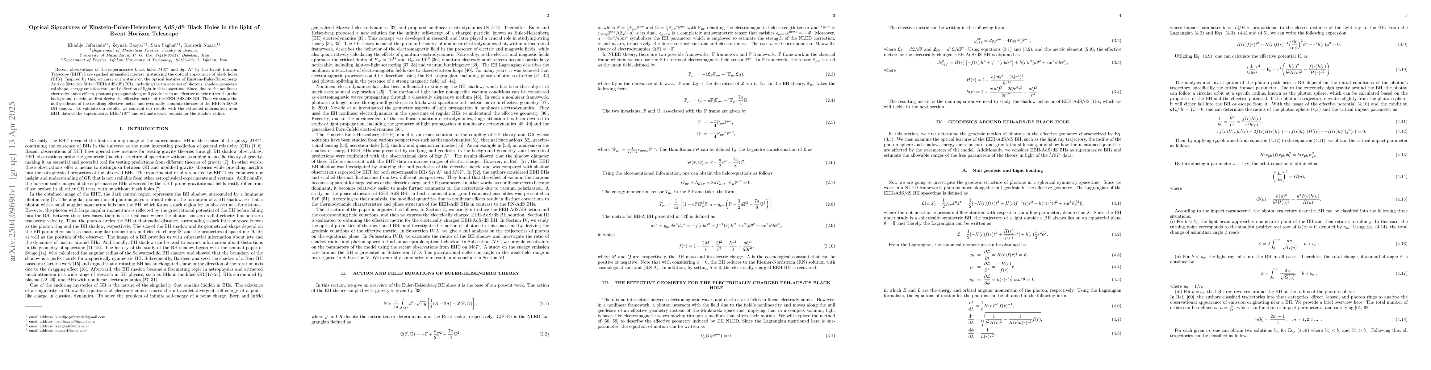 Thumbnail for Optical Signatures of Einstein-Euler-Heisenberg AdS/dS Black Holes in
  the light of Event Horizon Telescope