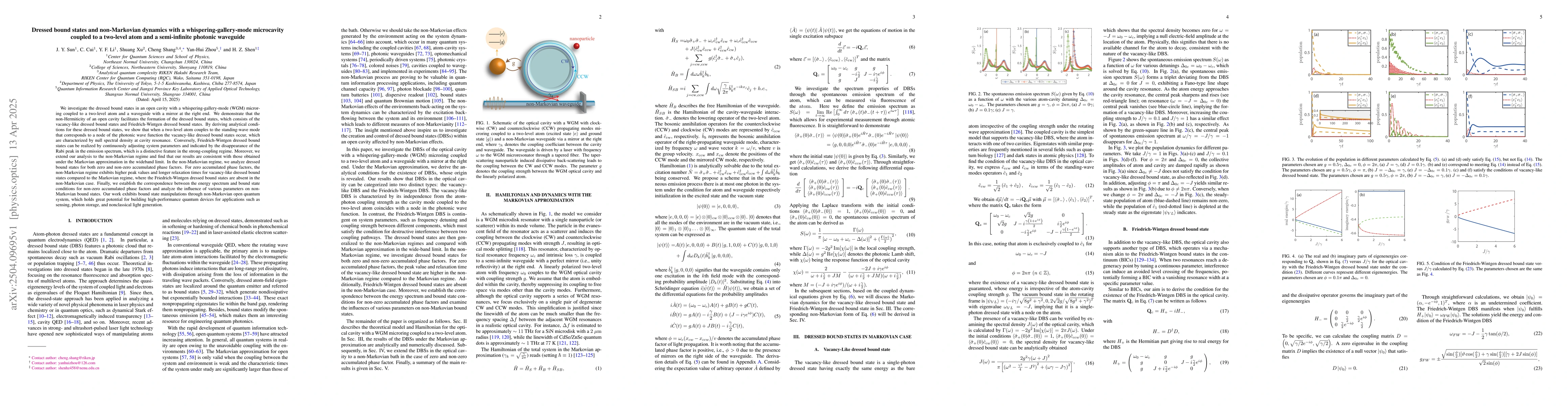 Thumbnail for Dressed bound states and non-Markovian dynamics with a
  whispering-gallery-mode microcavity coupled to a two-level atom and a
  semi-infinite photonic waveguide