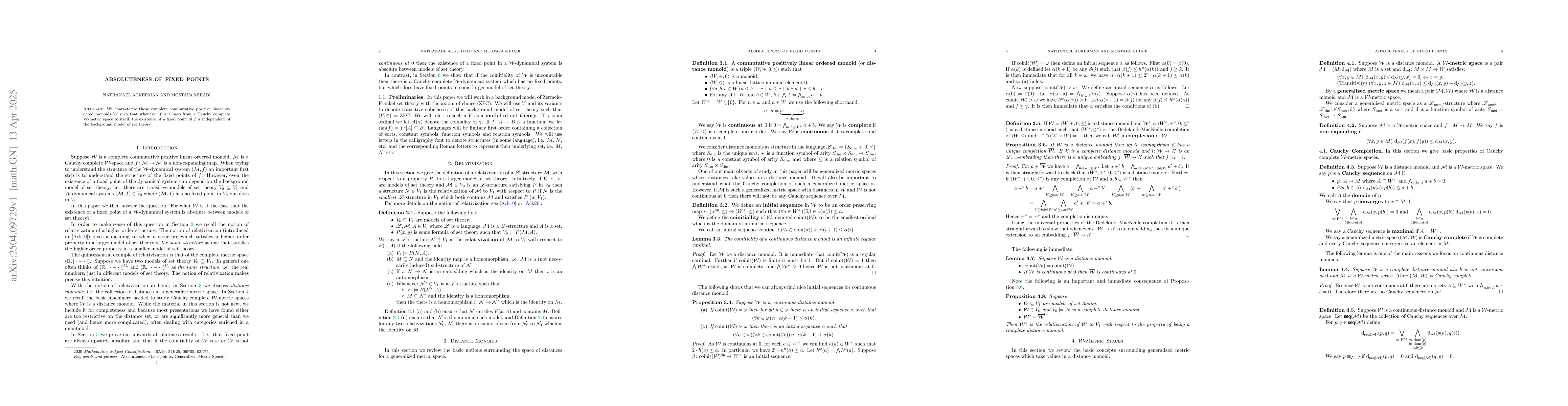 Thumbnail for Absoluteness of Fixed Points