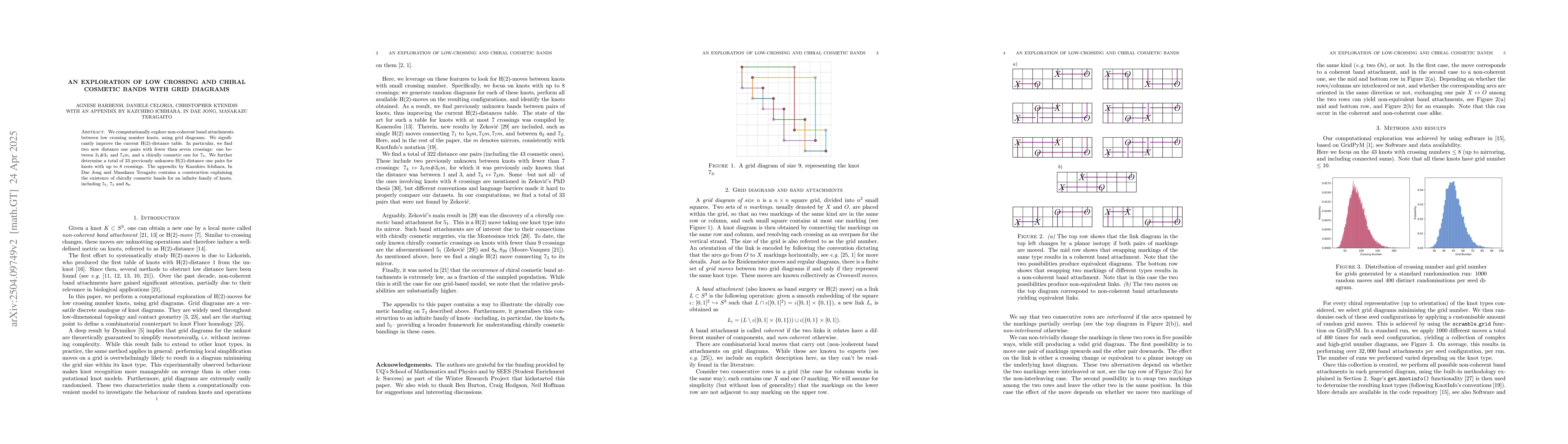 Thumbnail for An exploration of low crossing and chiral cosmetic bands with grid
  diagrams