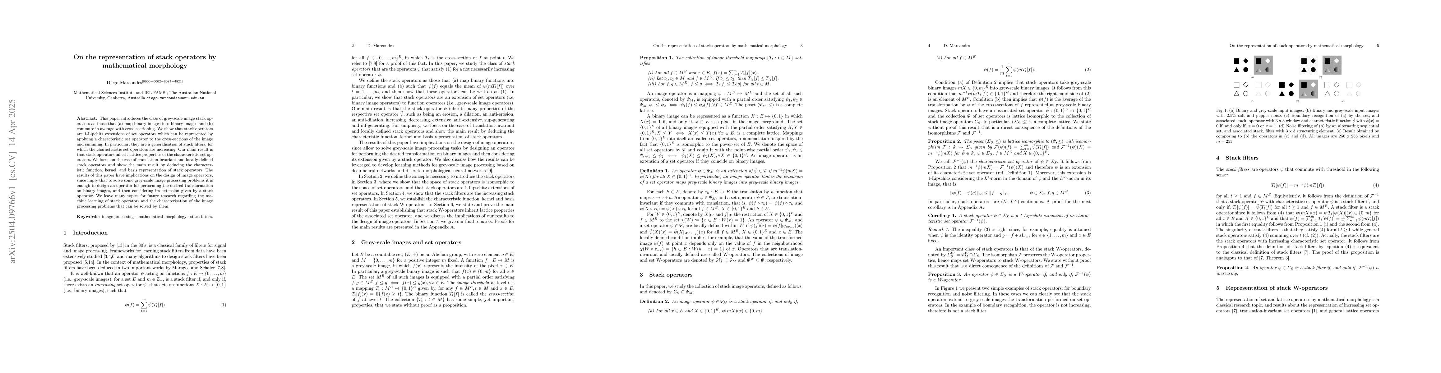 Thumbnail for On the representation of stack operators by mathematical morphology