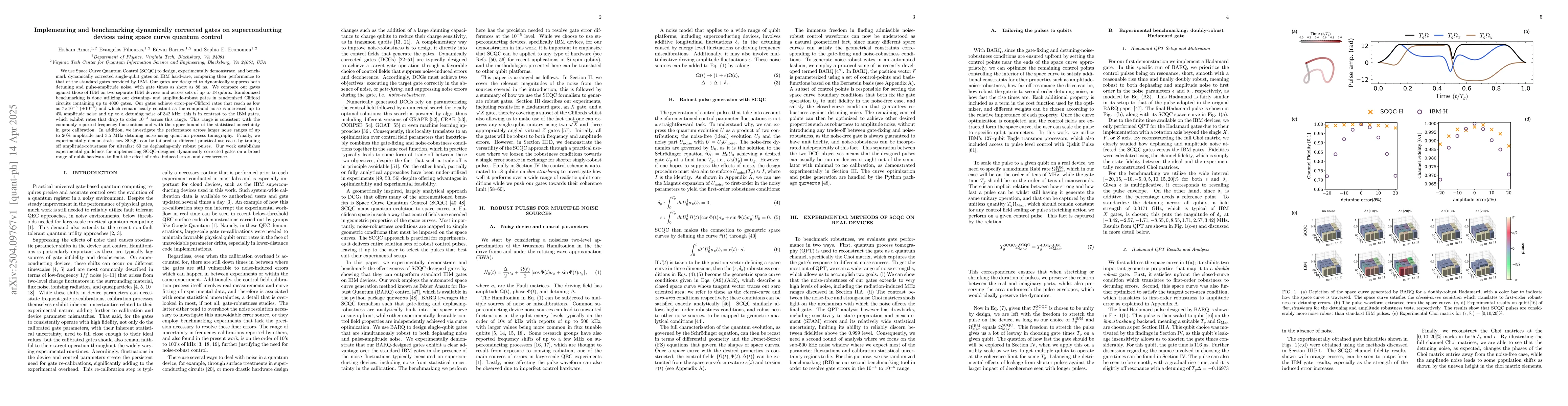 Thumbnail for Implementing and benchmarking dynamically corrected gates on
  superconducting devices using space curve quantum control