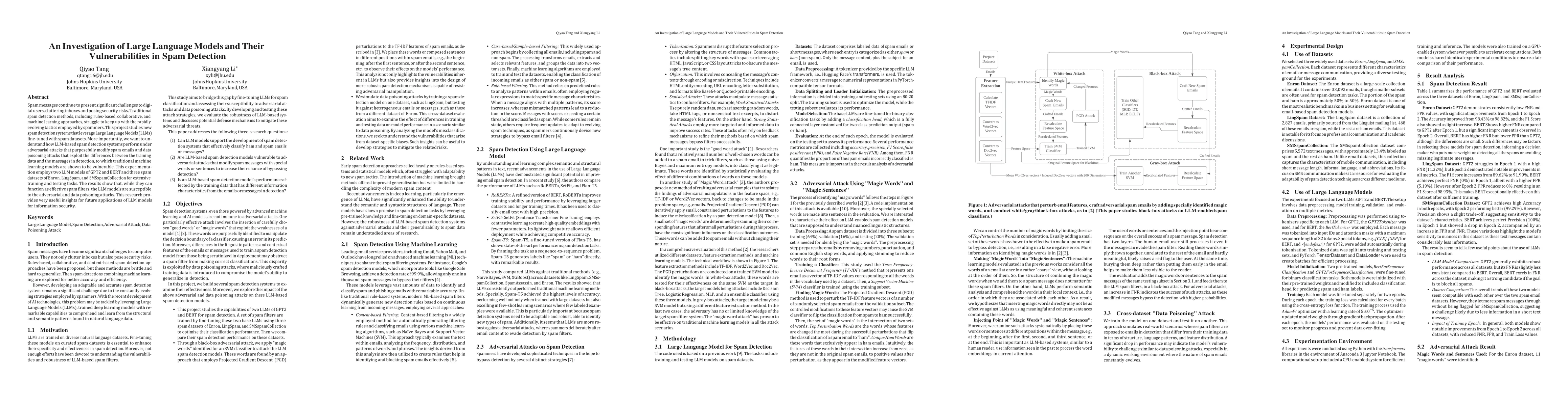 Thumbnail for An Investigation of Large Language Models and Their Vulnerabilities in
  Spam Detection