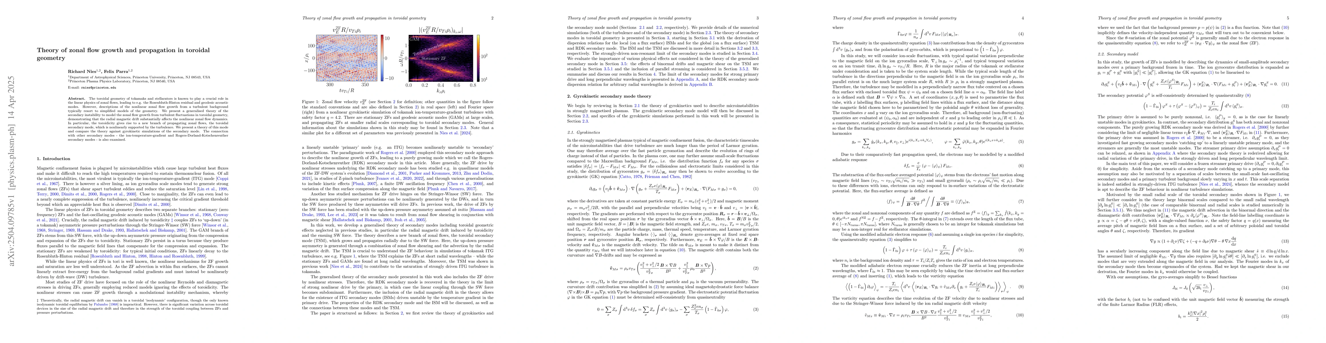 Thumbnail for Theory of zonal flow growth and propagation in toroidal geometry
