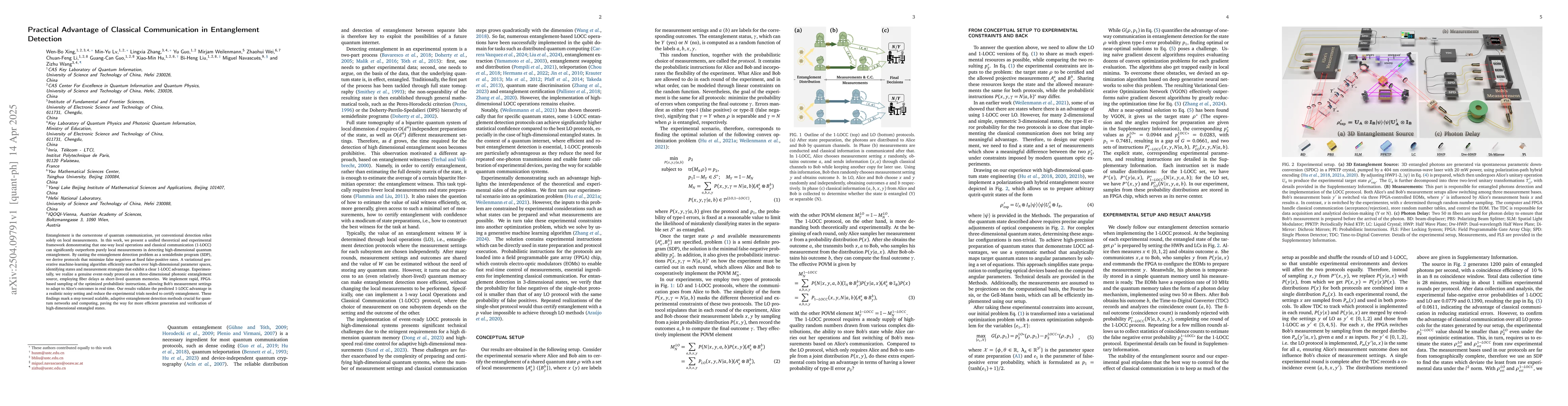 Thumbnail for Practical Advantage of Classical Communication in Entanglement Detection