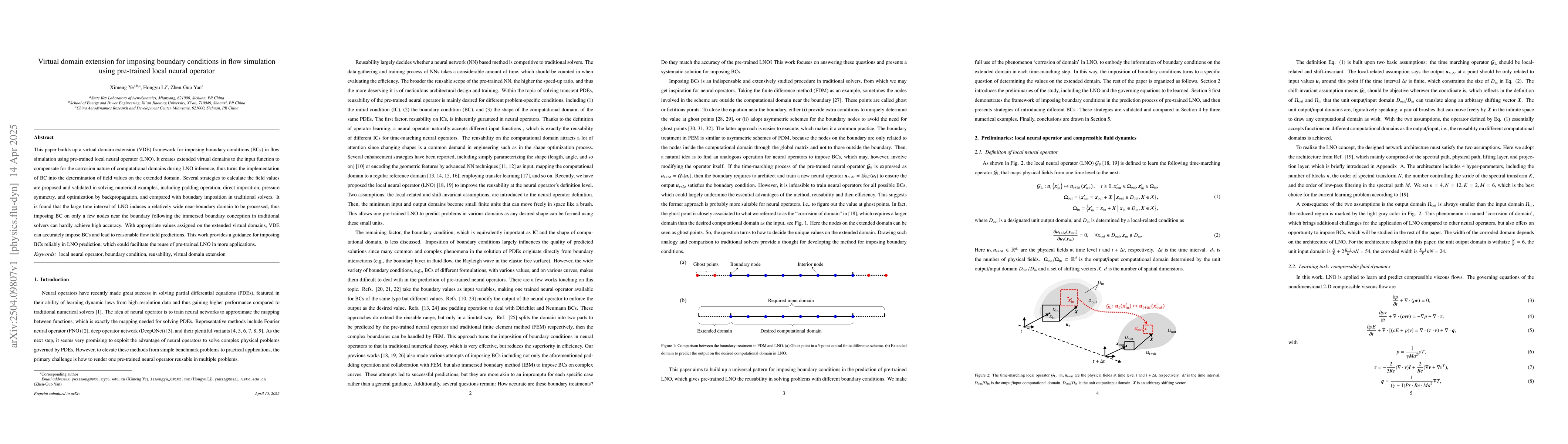 Thumbnail for Virtual domain extension for imposing boundary conditions in flow
  simulation using pre-trained local neural operator