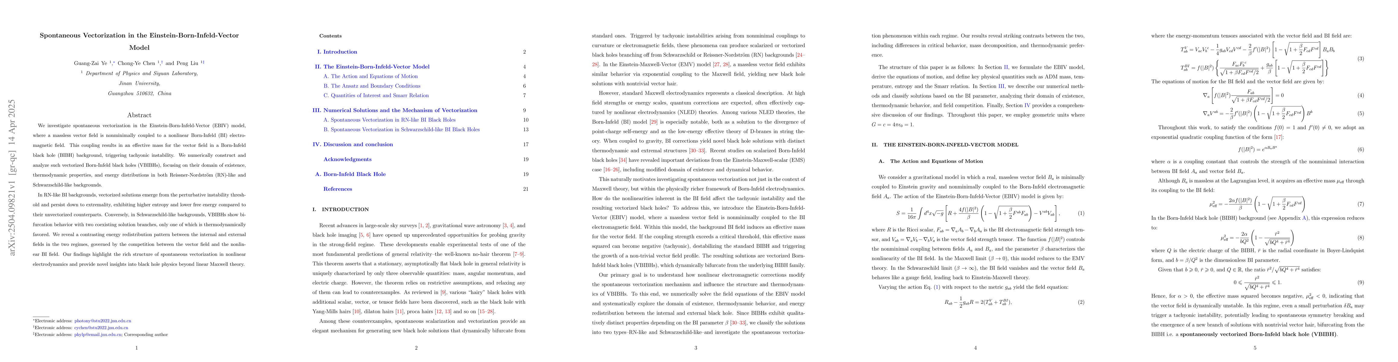 Thumbnail for Spontaneous Vectorization in the Einstein-Born-Infeld-Vector Model