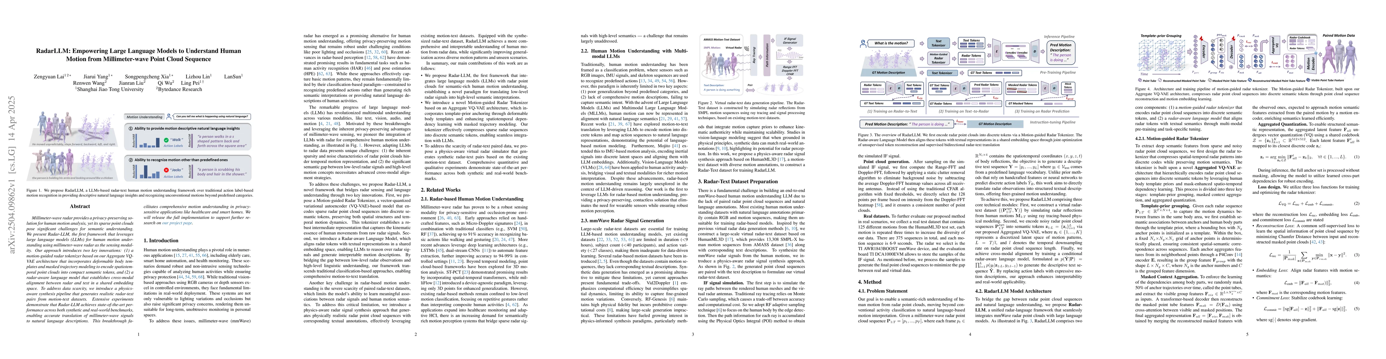 Thumbnail for RadarLLM: Empowering Large Language Models to Understand Human Motion
  from Millimeter-wave Point Cloud Sequence