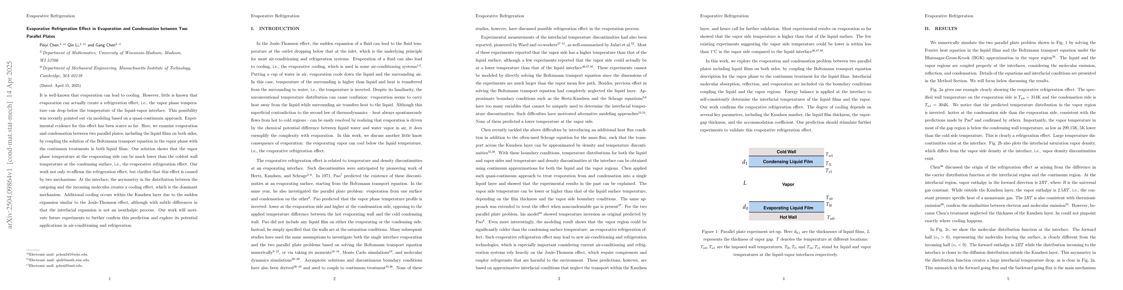 Thumbnail for Evaporative Refrigeration Effect in Evaporation and Condensation between
  Two Parallel Plates