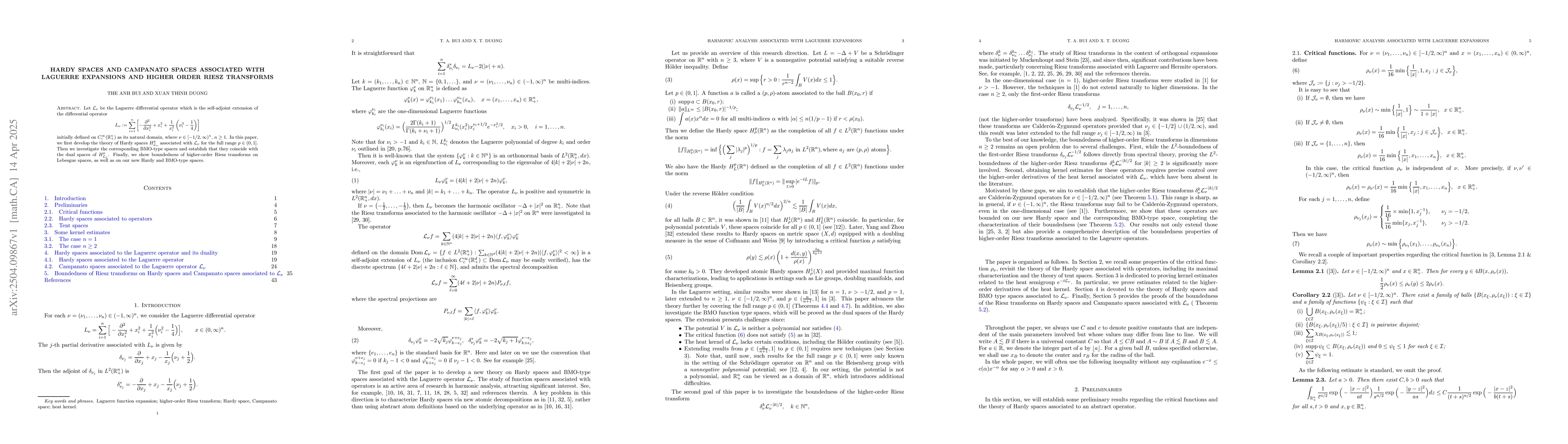Thumbnail for Hardy spaces and Campanato spaces associated with Laguerre expansions
  and higher order Riesz transforms