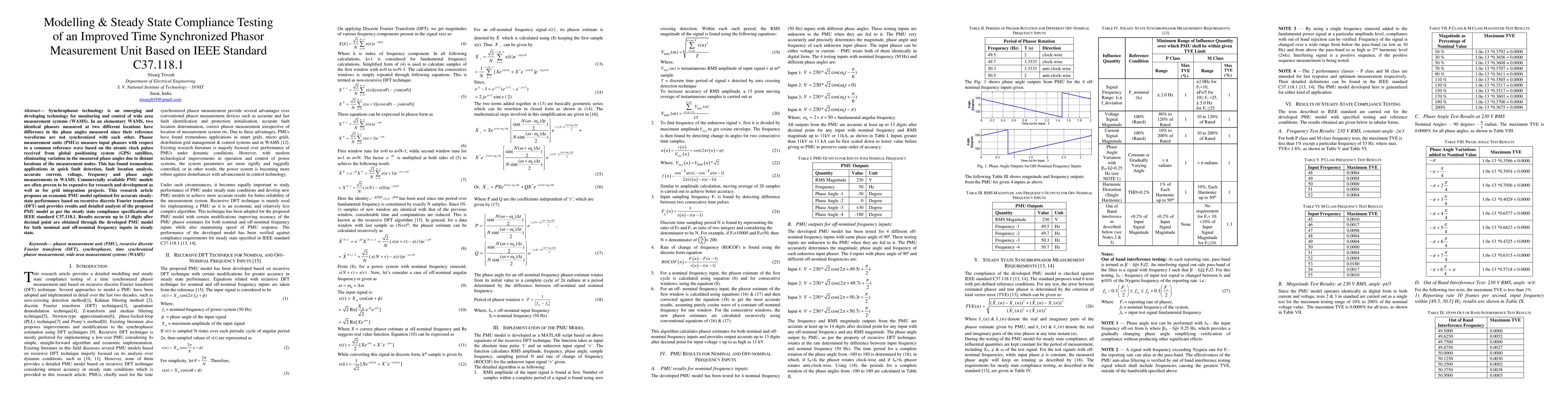 Thumbnail for Modelling & Steady State Compliance Testing of an Improved Time
  Synchronized Phasor Measurement Unit Based on IEEE Standard C37.118.1