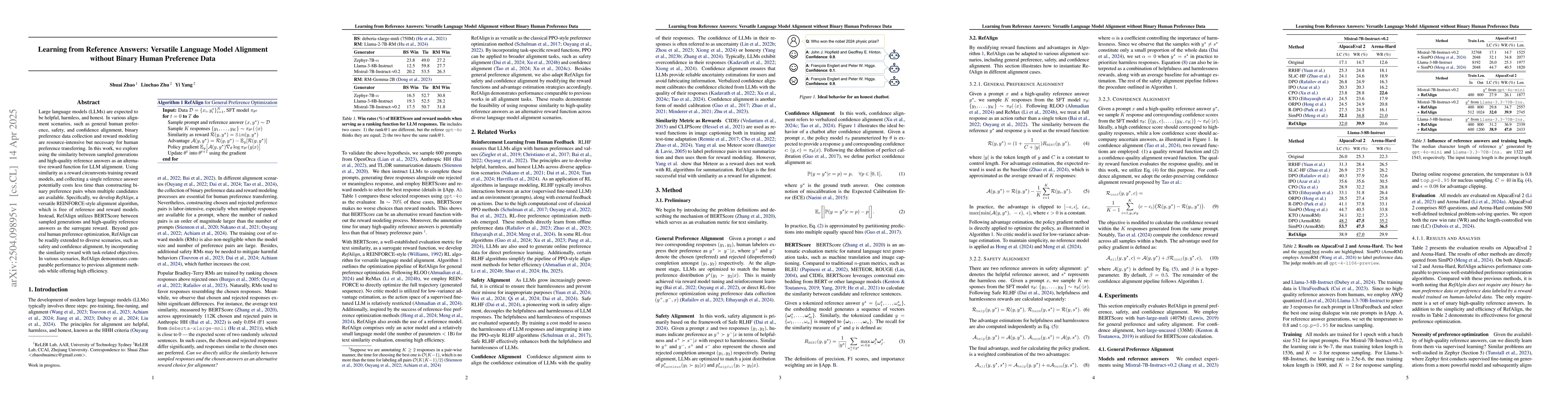 Thumbnail for Learning from Reference Answers: Versatile Language Model Alignment
  without Binary Human Preference Data