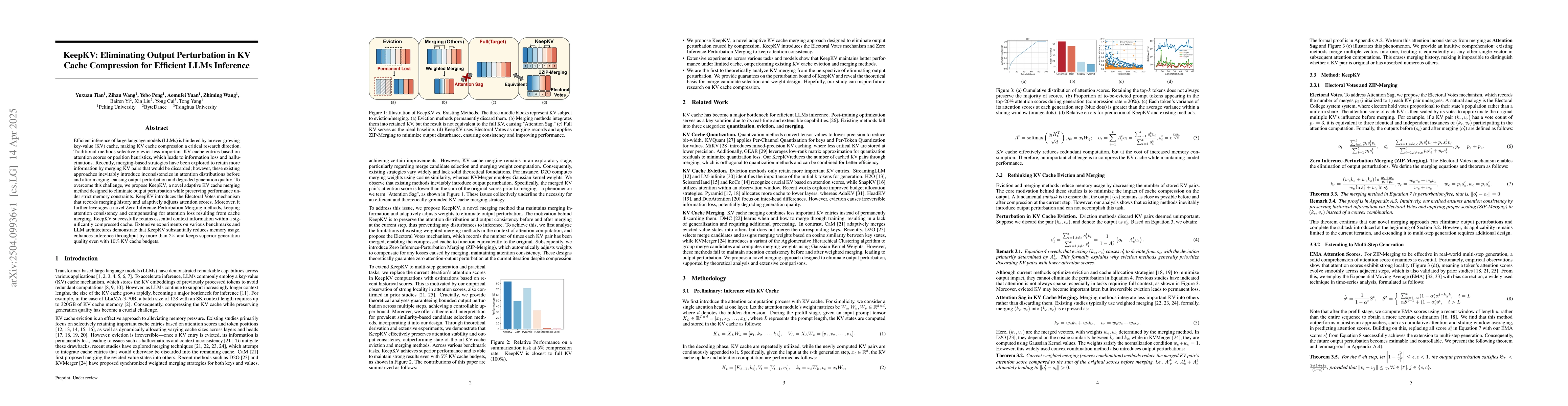 Thumbnail for KeepKV: Eliminating Output Perturbation in KV Cache Compression for
  Efficient LLMs Inference