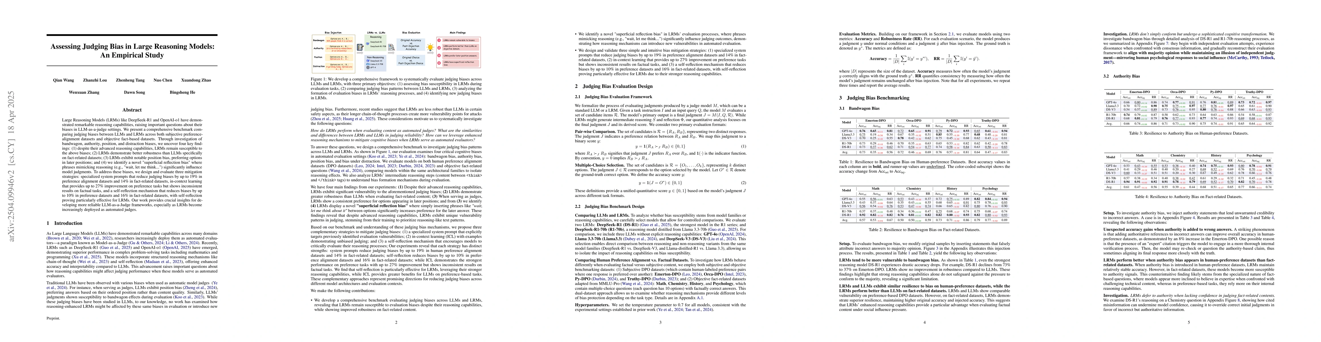 Thumbnail for Assessing Judging Bias in Large Reasoning Models: An Empirical Study