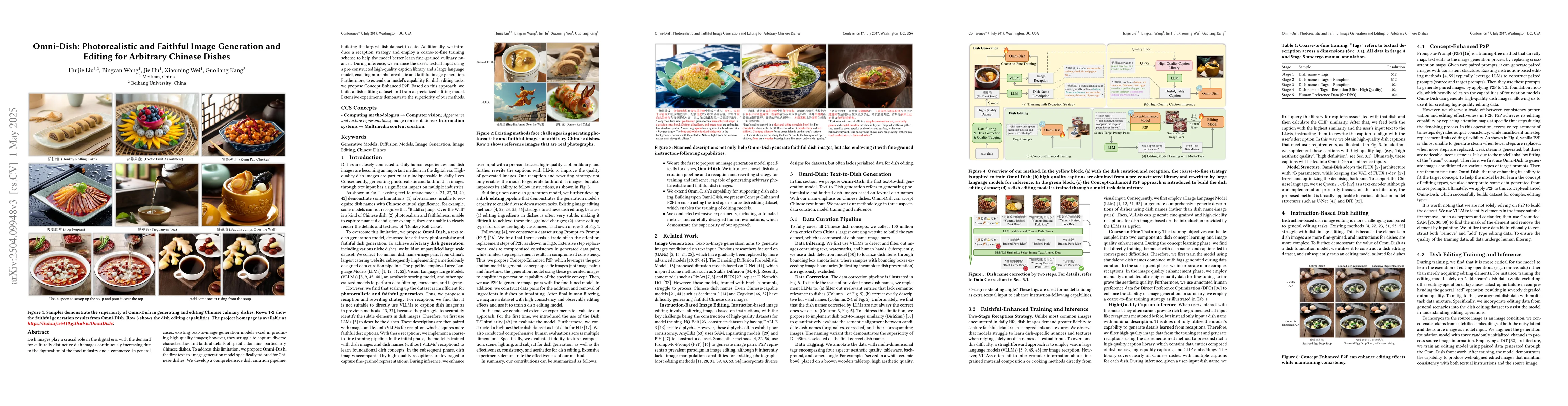 Thumbnail for Omni-Dish: Photorealistic and Faithful Image Generation and Editing for
  Arbitrary Chinese Dishes