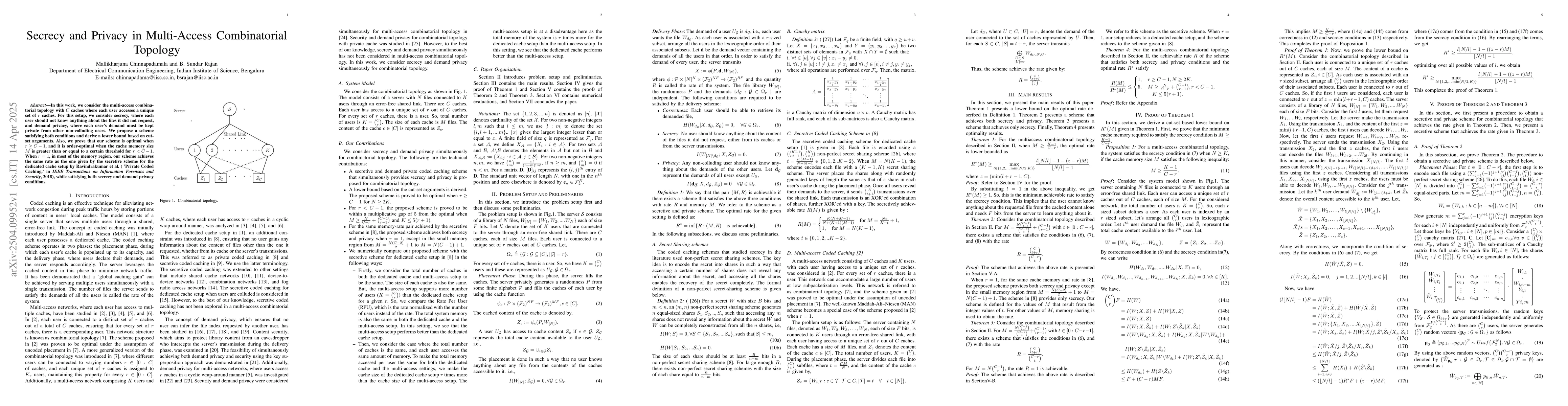 Thumbnail for Secrecy and Privacy in Multi-Access Combinatorial Topology