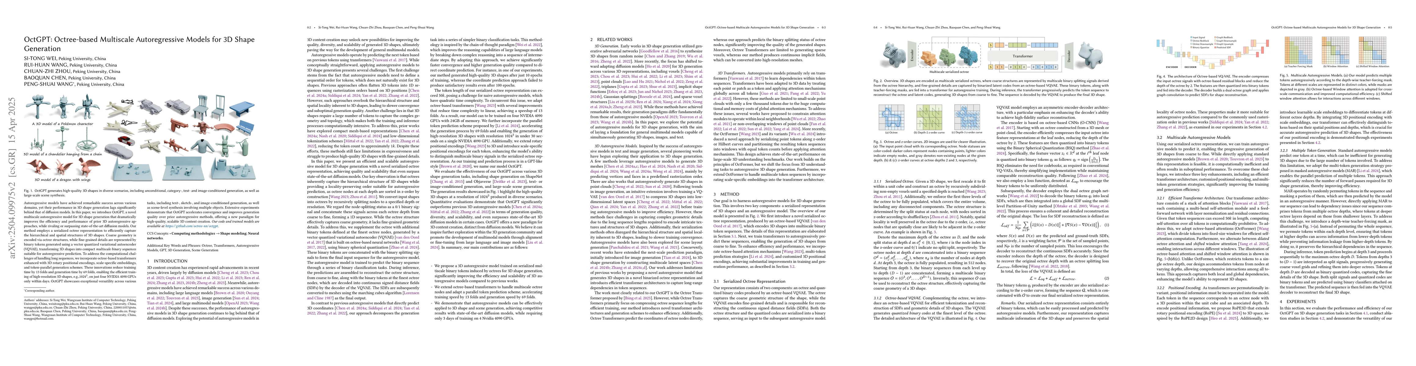 Thumbnail for OctGPT: Octree-based Multiscale Autoregressive Models for 3D Shape
  Generation