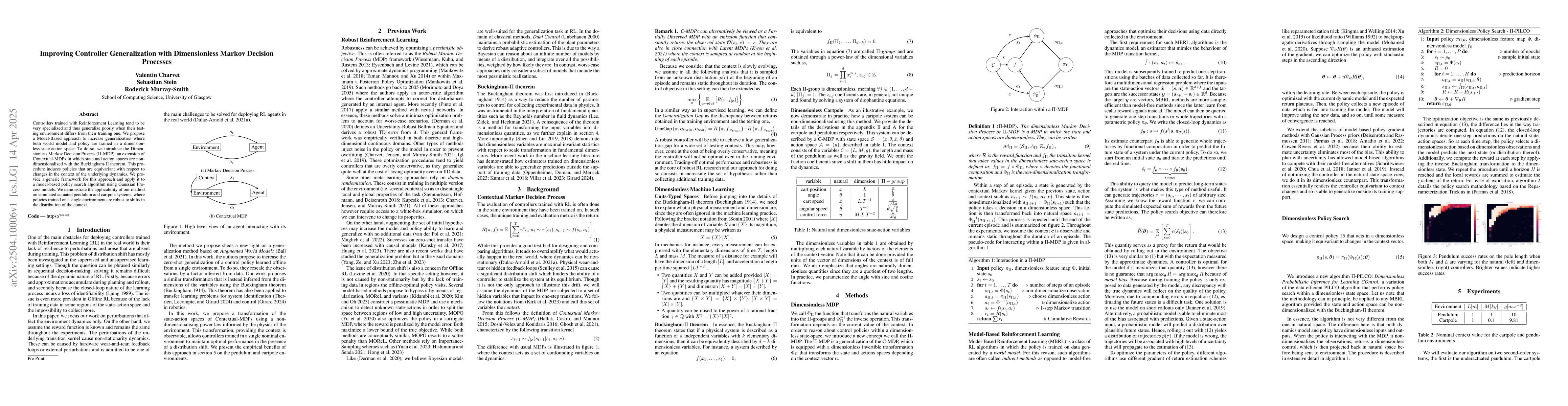Thumbnail for Improving Controller Generalization with Dimensionless Markov Decision
  Processes