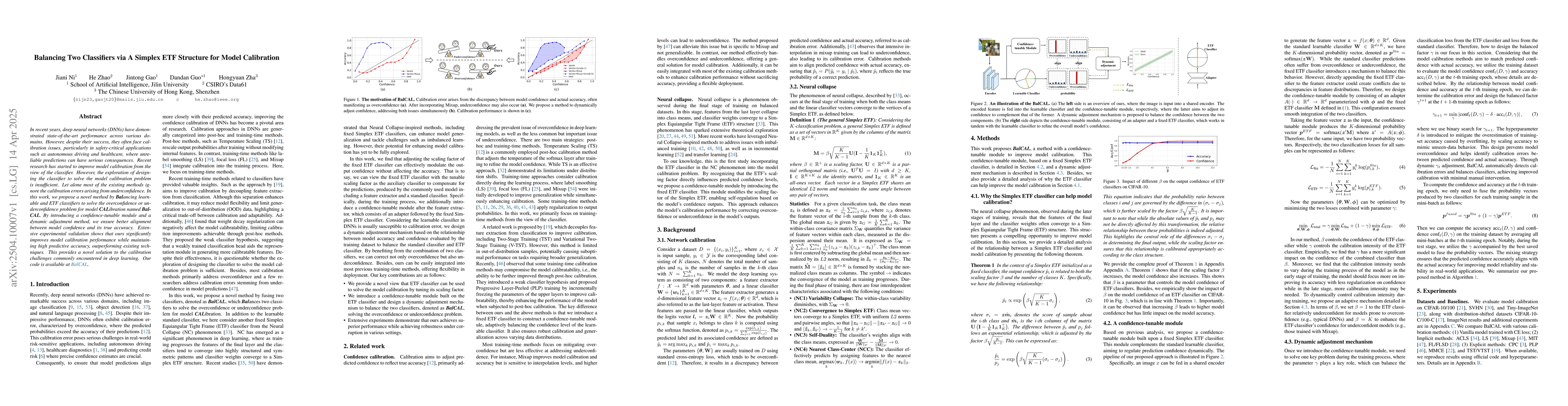 Thumbnail for Balancing Two Classifiers via A Simplex ETF Structure for Model
  Calibration