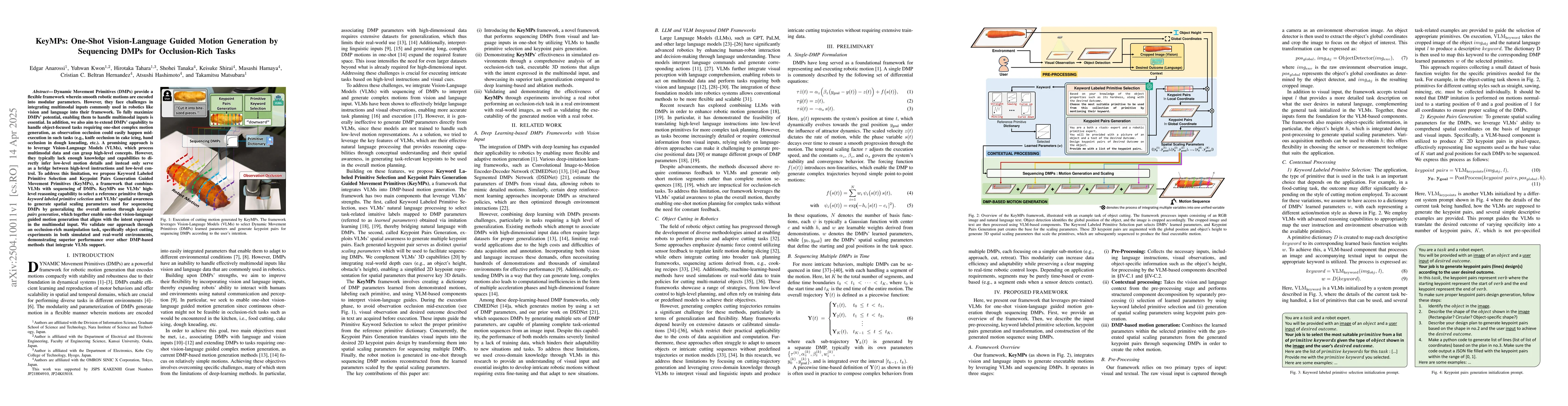 Thumbnail for KeyMPs: One-Shot Vision-Language Guided Motion Generation by Sequencing
  DMPs for Occlusion-Rich Tasks