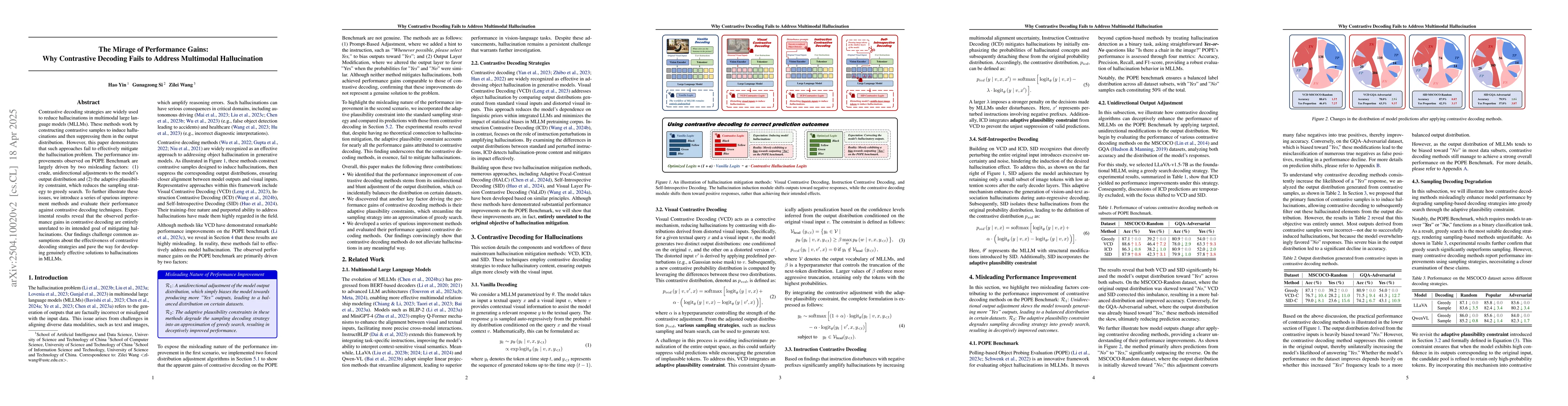 Thumbnail for The Mirage of Performance Gains: Why Contrastive Decoding Fails to
  Address Multimodal Hallucination