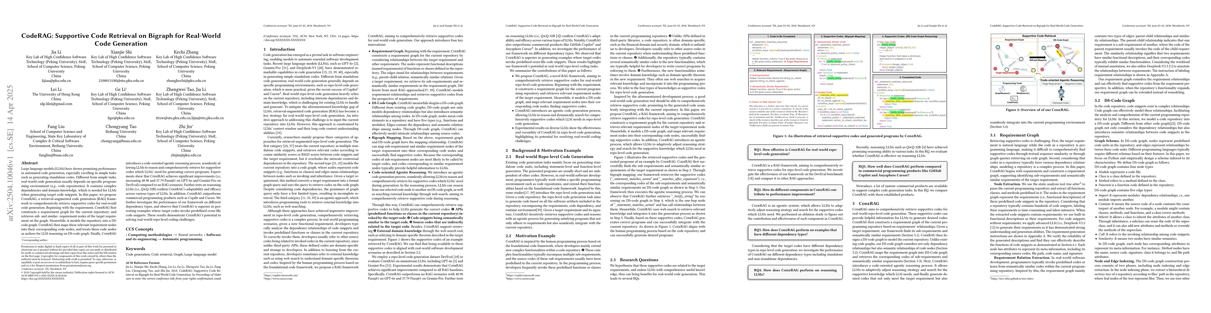 Thumbnail for CodeRAG: Supportive Code Retrieval on Bigraph for Real-World Code
  Generation